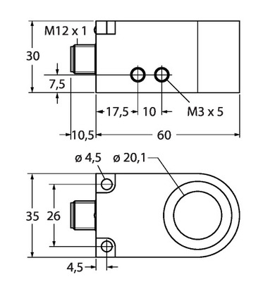 Turck Sensor induktiv BI20RW30DAP6XH1141