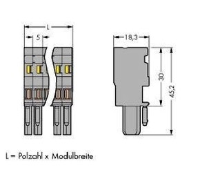 WAGO GmbH & Co. KG Federleiste 13pol. grau 769-113