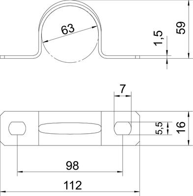 OBO Bettermann Vertr Befestigungsschelle 63mm zweilappig 605 63 A4