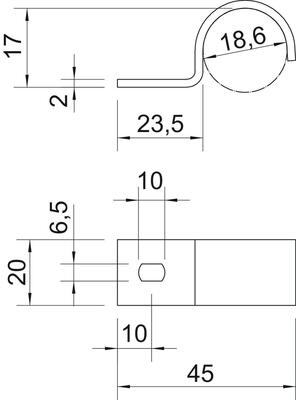 OBO Bettermann Vertr Befestigungsschelle 19mm einlappig 822 18 A4