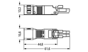 WAGO GmbH & Co. KG Buchse m.Zugentlastungsge. 2-polig,weiß 890-122