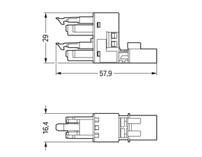 WAGO GmbH & Co. KG h-Verteiler 3-polig Kod. B,grau 890-1661