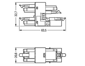WAGO GmbH & Co. KG 3-fach-Verteiler 4-polig Kod. B,pink 890-1736