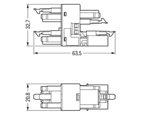 WAGO GmbH & Co. KG 3-fach-Verteiler 4-polig Kod. B,pink 890-1736