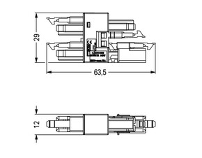 WAGO GmbH & Co. KG 3-fach-Verteiler 2-polig Kod. I,blau 890-1904
