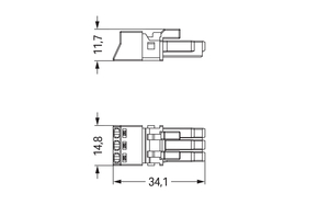 WAGO GmbH & Co. KG Buchse 3-polig Kod. B,grau 890-243/062-000