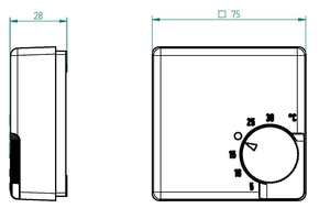 Eberle Controls Raumregler, 5-30°C, AC 230V, 1 Ö, 16 A RTR-E 3545