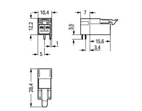 WAGO GmbH & Co. KG Stecker für Leiterplatten 2-polig,blau 890-3112/011-000