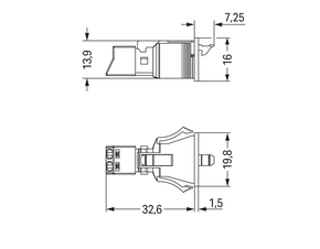 WAGO GmbH & Co. KG Snap-In-Buchse 2-polig,Kod. B,grau 890-742/060-000