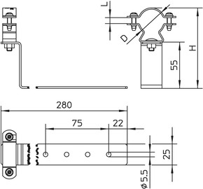 OBO Bettermann Vertr Dachleitungshalter 280mm isCon H280 26 VA