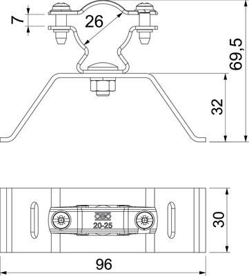 OBO Bettermann Vertr Leitungshalter D=26mm isCon HS 26 VA