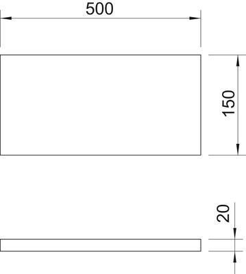 OBO Bettermann Vertr Kalziumsilikatplatte 500x150x20mm gr KSI-P1