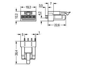 WAGO GmbH & Co. KG Buchse für Leiterplatten gerade,4-polig,grau 890-844