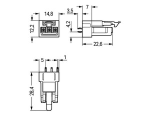 WAGO GmbH & Co. KG Buchse für Leiterplatten 3-polig,hellgrün 890-863