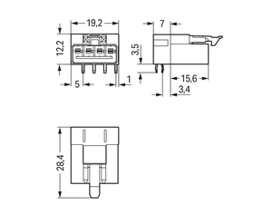 WAGO GmbH & Co. KG Stecker für Leiterplatten 4-polig,hellgrün 890-874/011-000