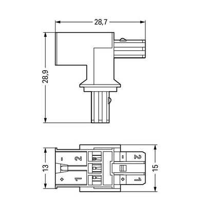 WAGO GmbH & Co. KG T-Verteiler 2-polig 1 Einganglichtgrau 893-1656