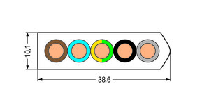 WAGO GmbH & Co. KG Flachleitung 5G10 mm²,lichtgrau 897-1051