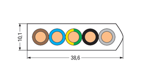 WAGO GmbH & Co. KG Flachleitung 5G10 mm²,lichtgrau 897-1052