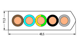 WAGO GmbH & Co. KG Flachleitung 5G16 mm²,lichtgrau 897-1652