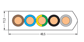 WAGO GmbH & Co. KG Flachleitung 5G16 mm²,lichtgrau 897-1652