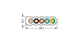 WAGO GmbH & Co. KG Flachleitung B2ca,5G2,5 mm²,grün 897-252