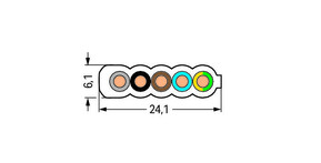 WAGO GmbH & Co. KG Flachleitung 5G4 mm²,halogenf.,sw 897-453