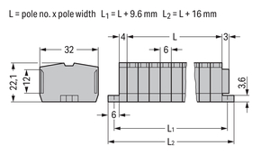 WAGO GmbH & Co. KG 2-Leiter-Klemmenleiste 10-polig 264-110